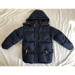 GAP Kids Navy Blue Puffer Long Sleeve Hooded Jacket Size 8 Medium
